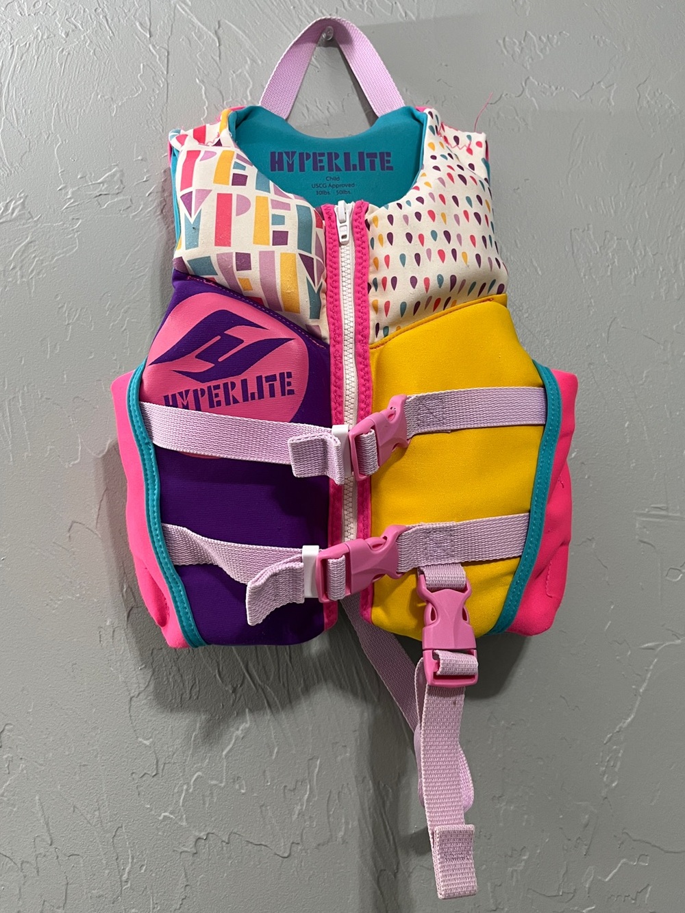 Hyperlite Kids Life Jacket Girl's Child Indy Neoprene PFD Vest 30-50 lb